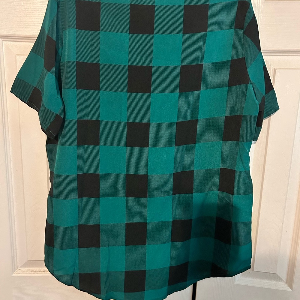 Green and Black Plaid Shirt